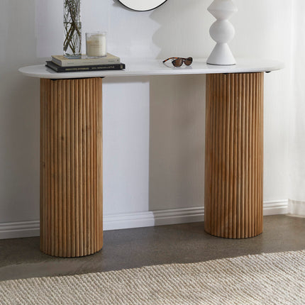 Elegance Marble Console Table Interior Space White Natural