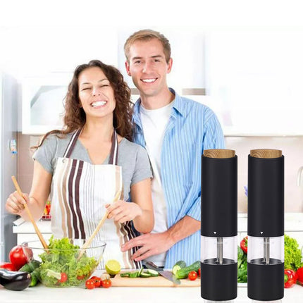 Double Pack Powerful Electric Salt Pepper Grinder Mill Shakers