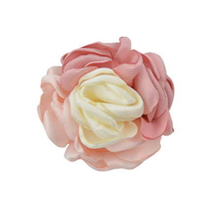 2 Pcs Beige-Pink Toddlers Hair Accessories Hairpins Girl Clips Bow Flowers