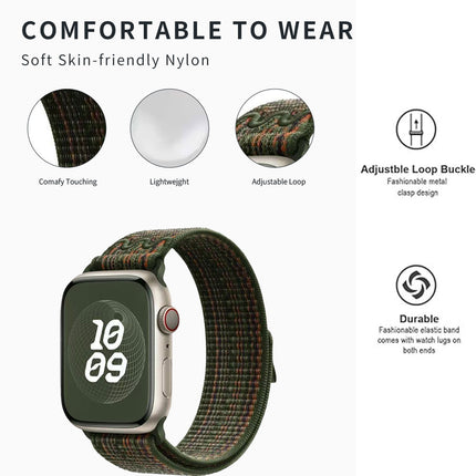 For Apple Watch Nike Sport Loop Band Nylon Strap iWatch 42mm 46mm S11 SE Ultra Camouflage