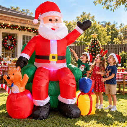 7.5FT Giant Inflatable Santa Claus Christmas Blow Up Outdoor Garden Decoration LED Light