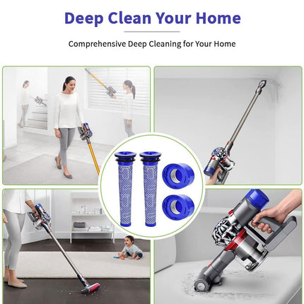 2Pcs For Dyson V8 V7 Vacuum Cleaner Pre Post Filter Replacement