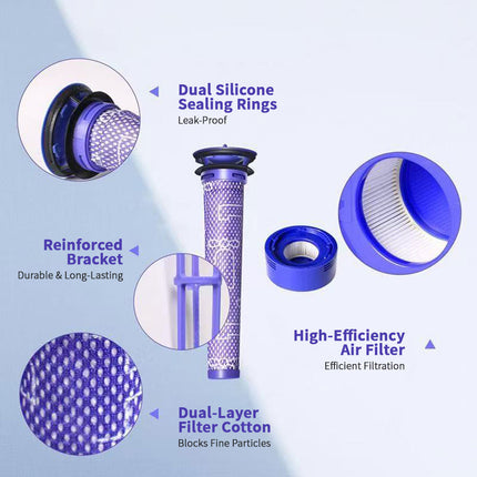 2Pcs For Dyson V8 V7 Vacuum Cleaner Pre Post Filter Replacement