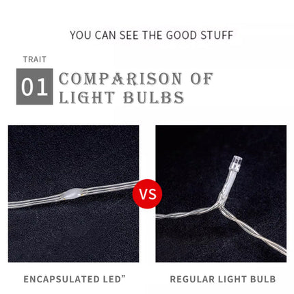 50M 400LED Multicolour Solar Fairy String Rope Lights 8 Models With Timer Waterproof Outdoor