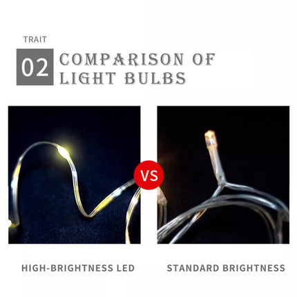 50M 400LED Warm White Solar Fairy String Rope Lights 8 Models With Timer Waterproof Outdoor