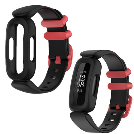 2Packs Fitbit Ace 3 Bands Silicon Replacement Wristband Watch Band Strap Black&Red