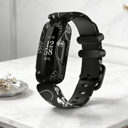 Fitbit Ace 3 Inspire 2 Kids Silicon Watch Strap Band Wristband Black