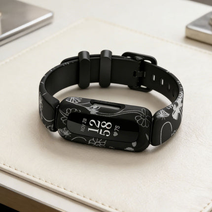 Fitbit Ace 3 Inspire 2 Kids Silicon Watch Strap Band Wristband Black