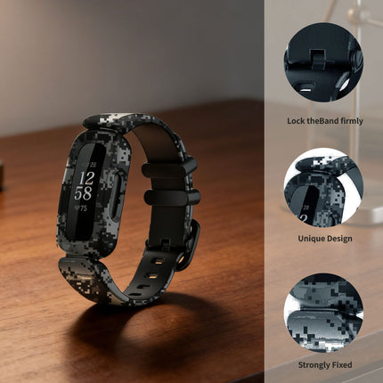 Fitbit Ace 3 Inspire 2 Kids Silicon Watch Strap Band Wristband Camoflage