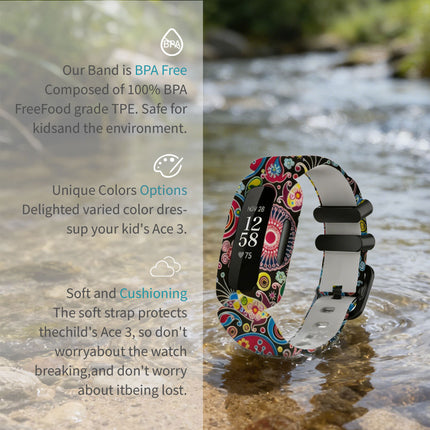Fitbit Ace 3 Inspire 2 Kids Silicon Watch Strap Band Wristband Flower