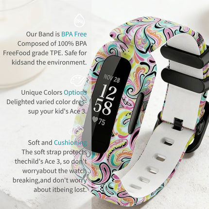 Fitbit Ace 3 Inspire 2 Kids Silicon Watch Strap Band Wristband Pink