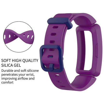 2Packs Fitbit Ace 3 Bands Silicon Replacement Wristband Watch Band Strap Grape