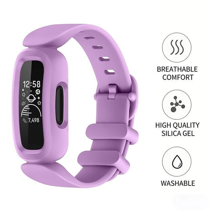 2Packs Fitbit Ace 3 Bands Silicon Replacement Wristband Watch Band Strap Light Purple