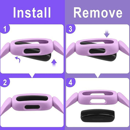 2Packs Fitbit Ace 3 Bands Silicon Replacement Wristband Watch Band Strap Light Purple