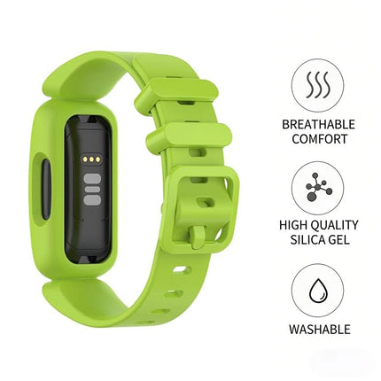 2Packs Fitbit Ace 3 Bands Silicon Replacement Wristband Watch Band Strap Lime