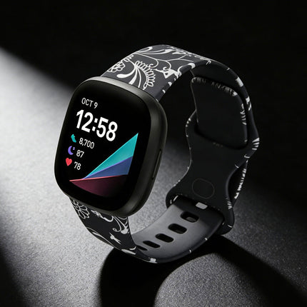 For Fitbit Versa 3 4 Sense 2 Smartwatch Soft Silicone Band Strap Graffiti