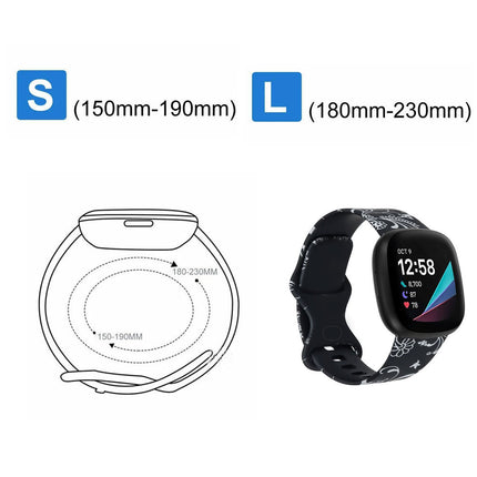 For Fitbit Versa 3 4 Sense 2 Smartwatch Soft Silicone Band Strap Graffiti