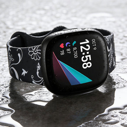For Fitbit Versa 3 4 Sense 2 Smartwatch Soft Silicone Band Strap Graffiti
