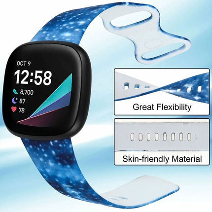 For Fitbit Versa 3 4 Sense 2 Smartwatch Soft Silicone Band Strap Graffiti