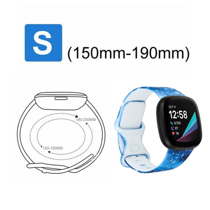 For Fitbit Versa 3 4 Sense 2 Smartwatch Soft Silicone Band Strap Graffiti