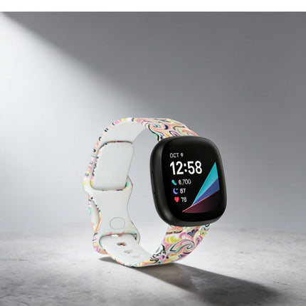 For Fitbit Versa 3 4 Sense 2 Smartwatch Soft Silicone Band Strap Graffiti