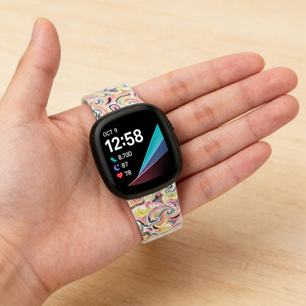 For Fitbit Versa 3 4 Sense 2 Smartwatch Soft Silicone Band Strap Graffiti