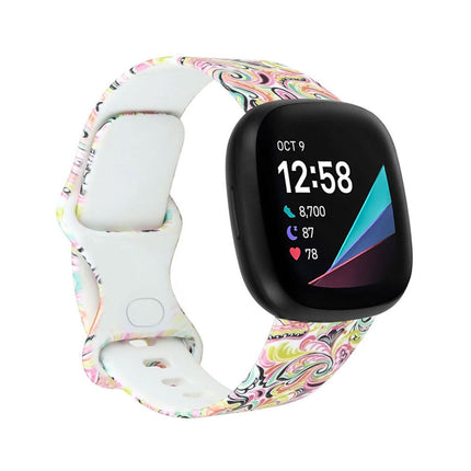 For Fitbit Versa 3 4 Sense 2 Smartwatch Soft Silicone Band Strap Graffiti