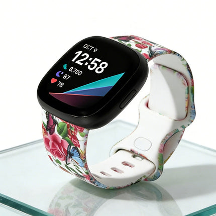 For Fitbit Versa 3 4 Sense 2 Smartwatch Soft Silicone Band Strap Graffiti
