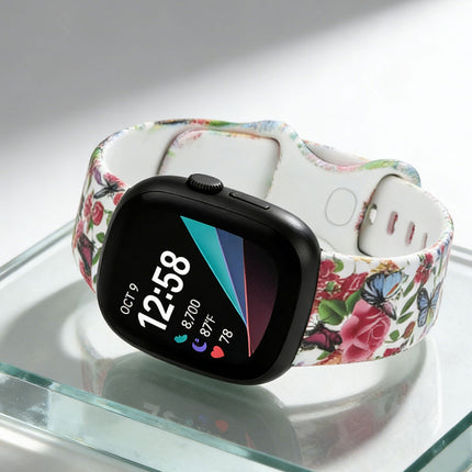 For Fitbit Versa 3 4 Sense 2 Smartwatch Soft Silicone Band Strap Graffiti