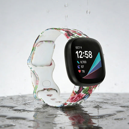 For Fitbit Versa 3 4 Sense 2 Smartwatch Soft Silicone Band Strap Graffiti