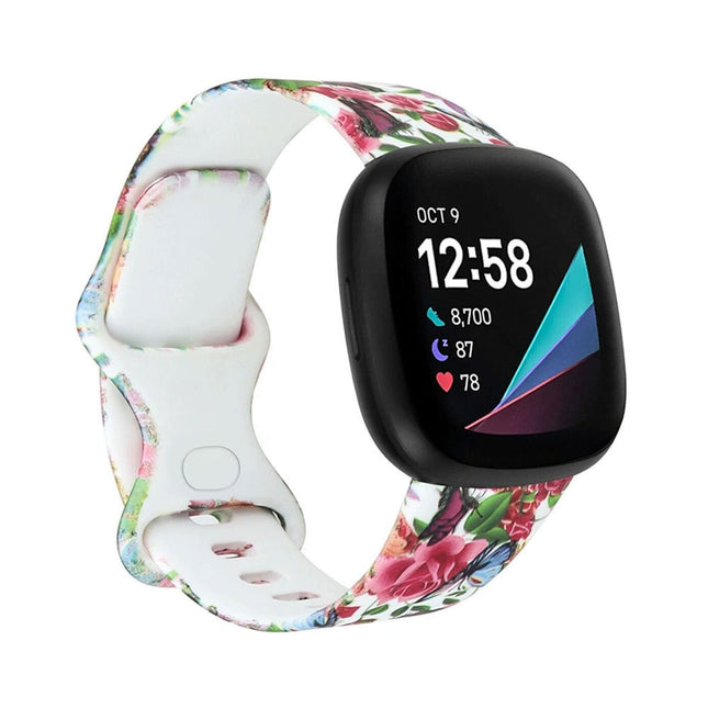 For Fitbit Versa 3 4 Sense 2 Smartwatch Soft Silicone Band Strap Graffiti