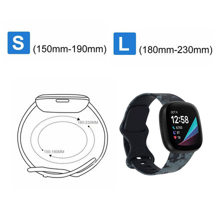 For Fitbit Versa 3 4 Sense 2 Smartwatch Soft Silicone Band Strap Graffiti