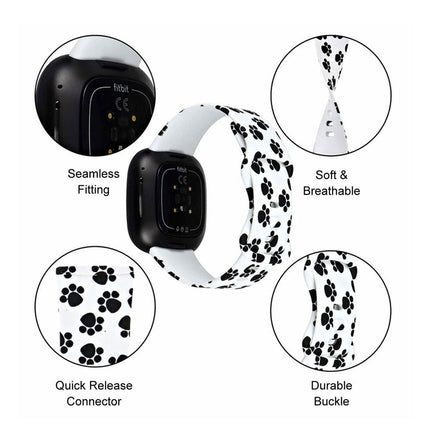 For Fitbit Versa 3 4 Sense 2 Smartwatch Soft Silicone Band Strap Graffiti