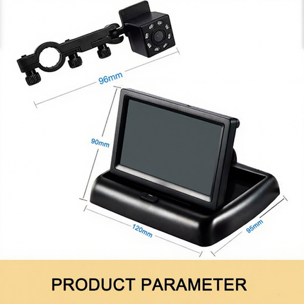 LED Night Vision Car Seat Camera Baby Monitor w/ 4.3 inch Folding Display Screen