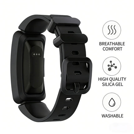 Fitbit Ace 3 Anti-Lost Silicon Replacement Wristband Ace3 Watch Band Strap Black