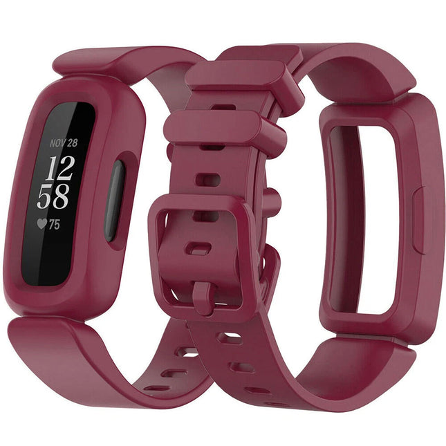 2Packs Fitbit Ace 3 Bands Silicon Replacement Wristband Watch Band Strap Wine