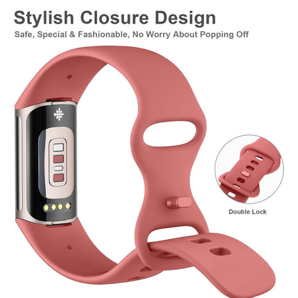Pink Replacement Bands for Fitbit Charge 5 6 Band Tracker Fitness Strap Wristbands