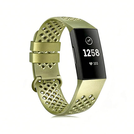 Fitbit Charge 3 4 Watch Soft Silicone Sports Replacement Band Wrist Strap Gold