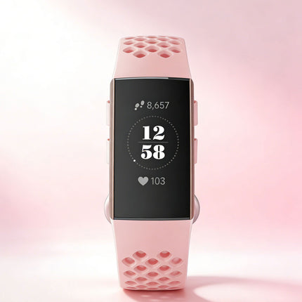 Fitbit Charge 3 4 Watch Soft Silicone Sports Replacement Band Wrist Strap Light Pink