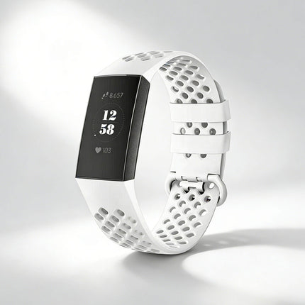 Fitbit Charge 3 4 Watch Soft Silicone Sports Replacement Band Wrist Strap White