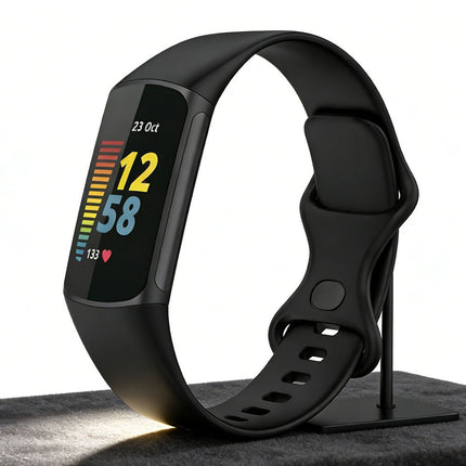 Black Replacement Bands for Fitbit Charge 5 6 Band Tracker Fitness Strap Wristbands