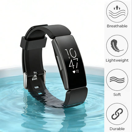 Fitbit Inspire HR Replacement Band Soft Silicone Sports Wrist Smart Watch Strap Black