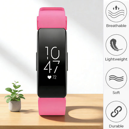 Fitbit Inspire HR Replacement Band Soft Silicone Sports Wrist Smart Watch Strap Pink