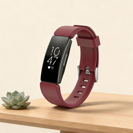 Fitbit Inspire HR Replacement Band Soft Silicone Sports Wrist Smart Watch Strap Wine Red