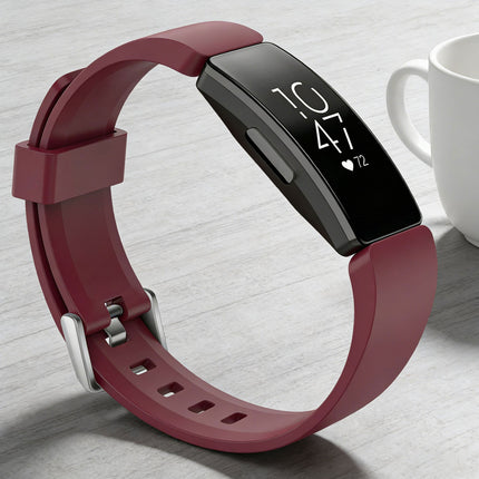 Fitbit Inspire HR Replacement Band Soft Silicone Sports Wrist Smart Watch Strap Wine Red