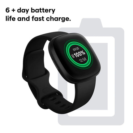 Fitbit Versa 3 4 Sense Sense 2 Smartwatch Soft Silicone Replacement Band Black