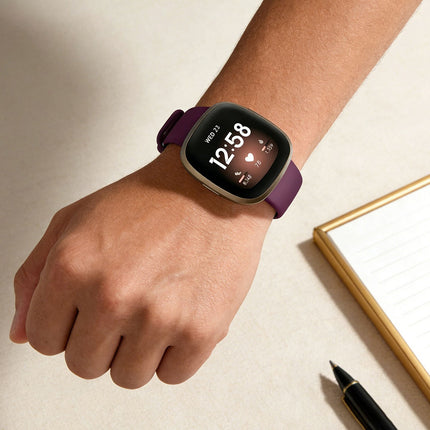 Fitbit Versa 3 4 Sense Sense 2 Smartwatch Soft Silicone Replacement Band Dark Purple