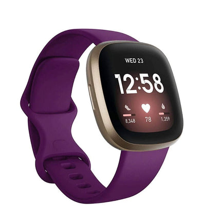 Fitbit Versa 3 4 Sense Sense 2 Smartwatch Soft Silicone Replacement Band Dark Purple