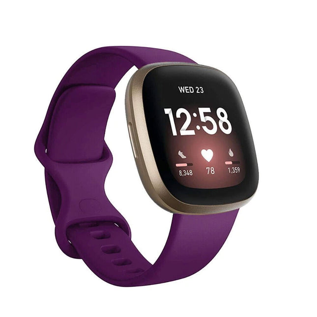 Fitbit Versa 3 4 Sense Sense 2 Smartwatch Soft Silicone Replacement Band Dark Purple