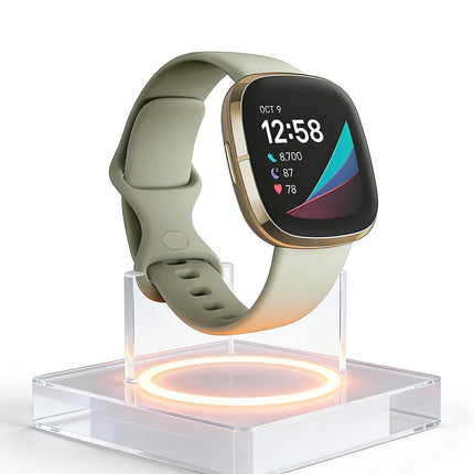 Fitbit Versa 3 4 Sense Sense 2 Smartwatch Soft Silicone Replacement Band Grey